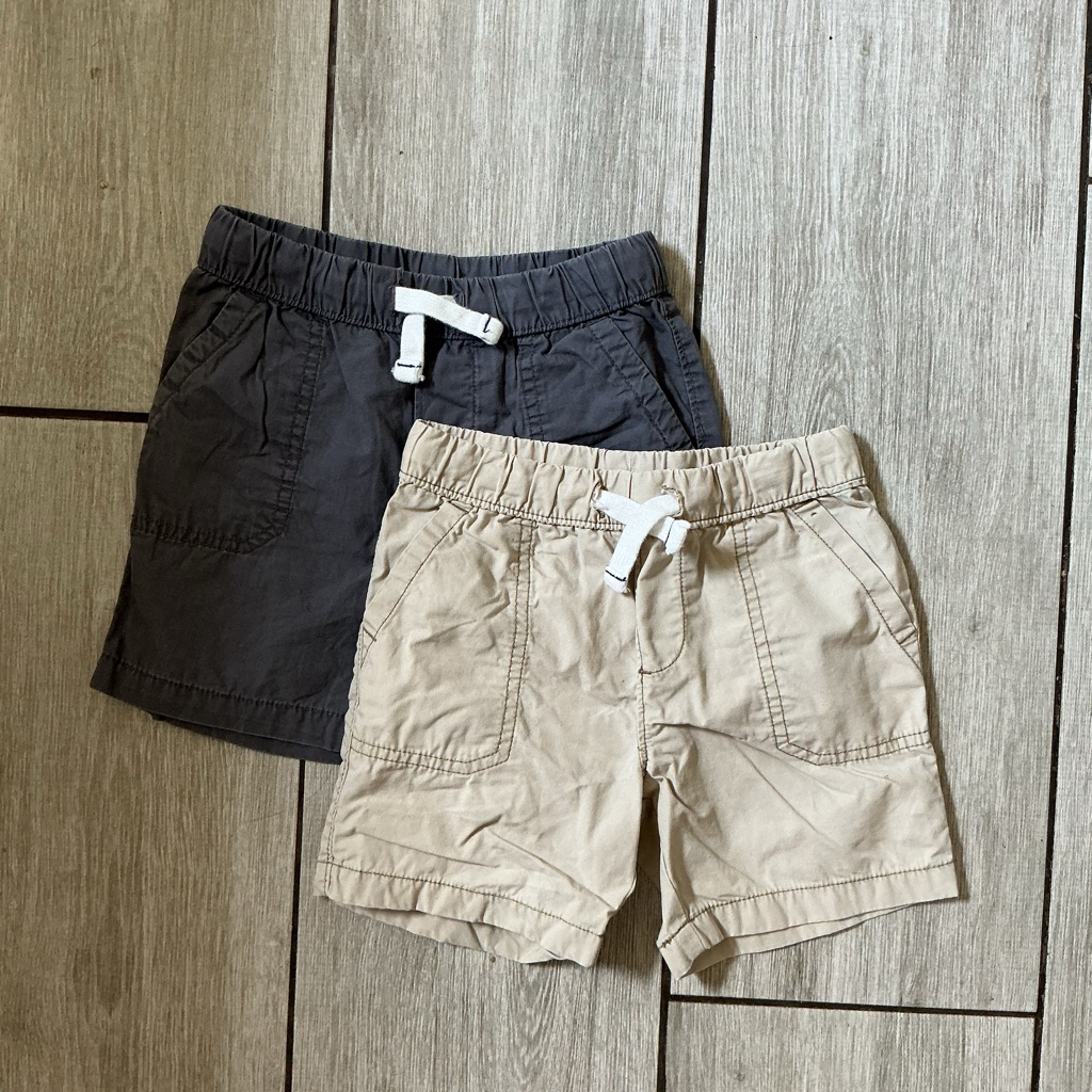 Carters Boys Casual Shorts Bundle Drawstring Play 24 Months Khaki